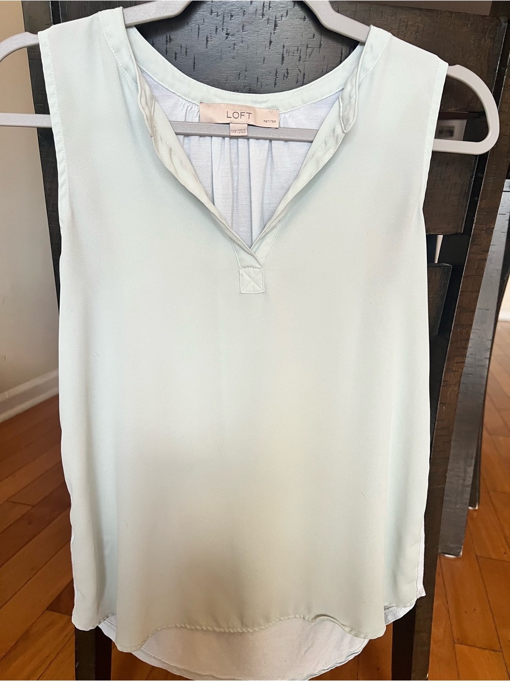 LOFT Petite Light Mint Sleeveless V-Neck Camisole